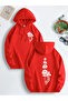 Men's Skeleton Hand and Rose Printed Hooded Hoodie