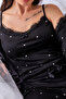 Lace Detailed Pegasus Women's Pajamas Set with Dressing Gown - Dowry Set - Large Size Range - 3