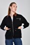 Women's collar embellished zipper jacket - black - 3
