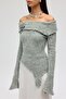 Casica Carmen Yaka Gray Knitwear Sweater - 3