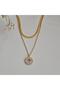 Steel Zircon Stone Star Detailed Italian Chain Couple Necklace (47 cm) - 3