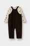 Baby Boy 2-Piece Set Bear Printed Long Sleeve T-Shirt Velvet Salopet Jumpsuit F5727A525Wn - 4