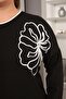 Striped Floral Pattern Plus Size Blouse Black - 2