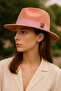 Panama Fedora Trilby Classic Model Adjustable Pink Color Women's Hat - 3