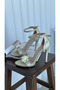 Perla Glittery Detachable Buckle Detailed Heeled Shoes - 7