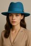 Panama Fedora Adjustable Turquoise Color Women's Hat from the Classic Model Category - 2