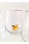 Gilded Water Glass Set of 3 with Giraffe, Seahorse and Bird Glass Figures - 5