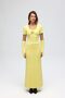 Lumi Rose Detail Yellow Crop Skirt Knitwear Set - 2