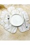 4 Pieces First Quality Linen Bloom Floral Pattern Embroidered American Serviette and Presentation Napkin