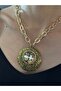 Crystal Stone Medallion Women's Necklace 22 cm - 5