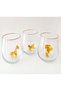 Gilded Water Glass Set of 3 with Giraffe, Seahorse and Bird Glass Figures