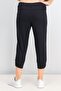 Women Regular Fit Plain Capri Trousers, Black - 4