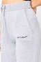 Women Embroidered Logo Drawstring Pajama Pants, Grey - 3