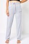 Women Embroidered Logo Drawstring Pajama Pants, Grey
