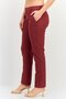Women Cigarette Fit Textured Stretchable Pants, Red - 2