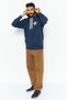 Men Sportswear Fit Graphic Print Hoodie, Navy - 4