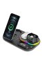 4-in-1 Folding Wireless Charging Station | LED Clock, Nightlight, Phone & Watch Dock