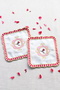 Love Birds Compatible Presentation Set of 2 Cocktail Napkins Coffee Side Linen Embroidered Coasters - 7