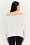 Women Sportswear Fit Short Sleeve Outdoor Crop Top, Off White - 3