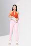 Women Regular Fit Brand Logo Straight Leg Pants, Pink - 2