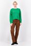 Women Crew Neck Knitted Sweater, Green - 4