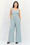 Women Textured Sleeveless Jumpsuit, Sage Green