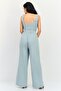 Women Textured Sleeveless Jumpsuit, Sage Green - 4