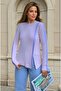 Women's Long Sleeve Round Neck Slit Asymmetrical Blouse 700-3586198