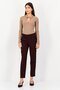 Women Cigarette Fit Solid Skinny Pants, Maroon - 3