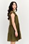 Women Solid Mini Dress, Olive - 2