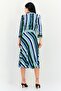 Women Stripe Tie Belted Midi Dress, Multicolor - 4