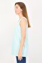 Women Round Neck Sleeveless Plain Tank Top, Sky Blue - 2