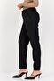 Women Cigarette Fit checkered Dress Pants, Black - 2