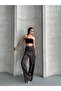 Women's Leopard Print Stretch Satin Pants - 5