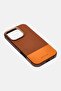 iPhone 16 Pro Cuir Two-Tone Leather Protective Case, Dark Orange - 3