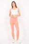 Women Sportswear Fit Brand Logo Training Leggings, Peach - 4