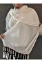 160X40 cm Combed Cotton Beaded Design Women's Shawl - 4