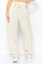 Women Regular Fit Textured Sweatpants, Cream