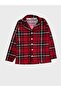 Cotton Suede Fabric Red Plaid Patterned Sleepband Shirt Collar Buttoned Pajama Set Suitable for Boy and Father - 7
