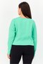 Women Slim Fit Embroidered Logo Long Sleeves Outdoor Top, Green - 2