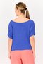 Women Sportswear Fit Short Sleeve Outdoor Crop Top, Blue - 3