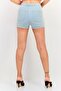 Women Washed Denim Shorts, Light Blue - 3