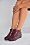 V324501903 Burgundy Genuine Leather Velcro Women's Boots