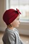 Girl's 100% Cotton Stretchy Combed Cotton Bow Detailed Bonnet Beanie - 3