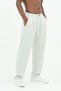 Striped False Button Long Leg Loose Fit Trousers Ice Gray - 6