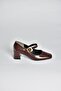 T820010360 Brown Rustic Thick Heeled Women's Shoes - 5