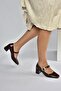 T820010360 Brown Rustic Thick Heeled Women's Shoes - 3