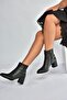 V848241409 Black Thick Heeled Women's Boots - 3