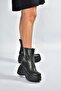 V965305009 Black Wedge Sole Women's Boots - 2