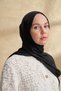 Fiori Jacquard Line Pattern Shawl - Black - 3